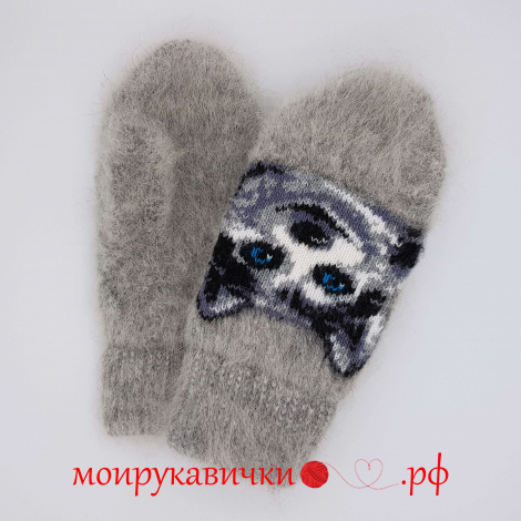 Пуховые варежки Сибирская лайка