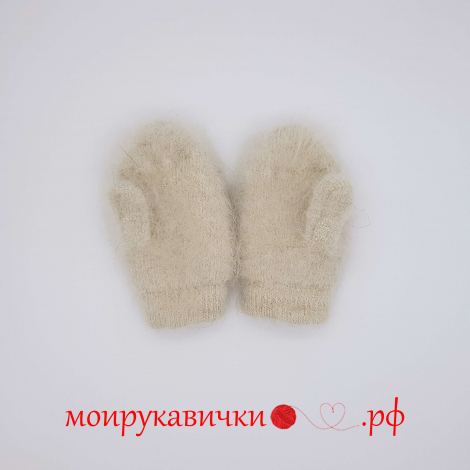 Пуховые варежки Малышка Снегирь 1-2 года