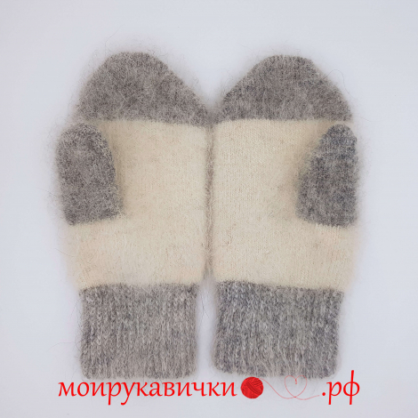 Пуховые варежки Снегирь в метели