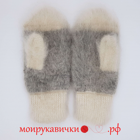 Пуховые варежки Северный олень