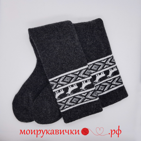 Шерстяные гольфы темные Олени