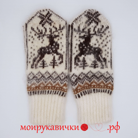 Пуховые варежки Зима, здравствуй
