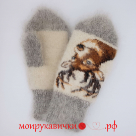 Пуховые варежки Красавчик-олень