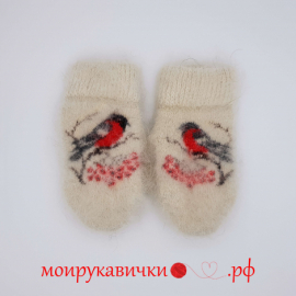 Пуховые варежки Яркие огоньки 3-7 лет
