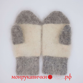 Пуховые варежки Снегирь в метели