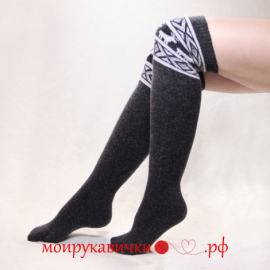 Шерстяные гольфы темные Олени